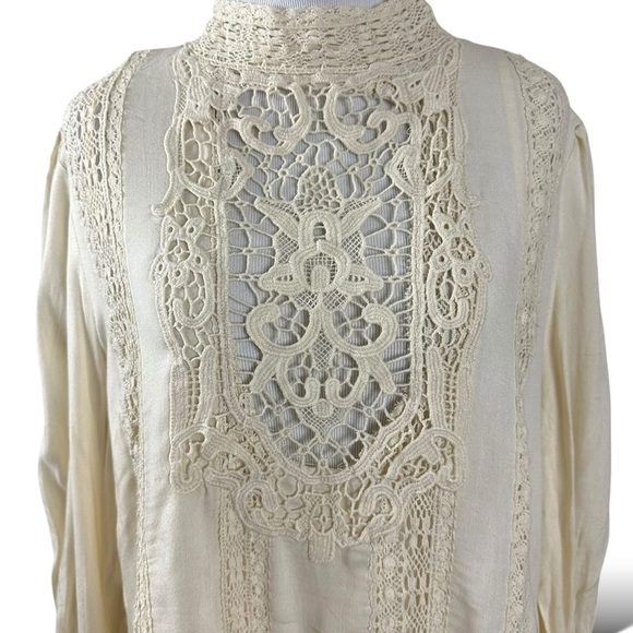 Free People Ethereal Edwardian Romantic Dainty Lace Mini Dress Ivory Medium NWT - Picture 11 of 15